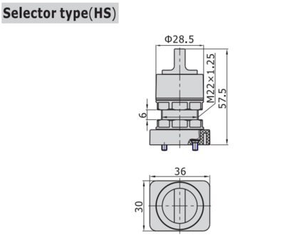 M5HS21006BT M5 SERIES SELECTOR TYPE<BR>4 WAY 2 POSITION - 5 PORT, 1/8" NPT PORTS BLACK SELECTOR,